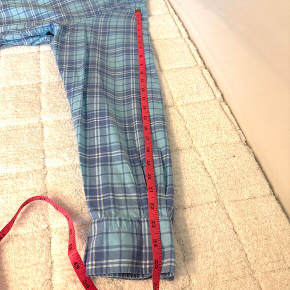 Peter Millar Blue Plaid Button Down Long Sleeve Shirt Size XL Casual Career - Picture 7 of 10